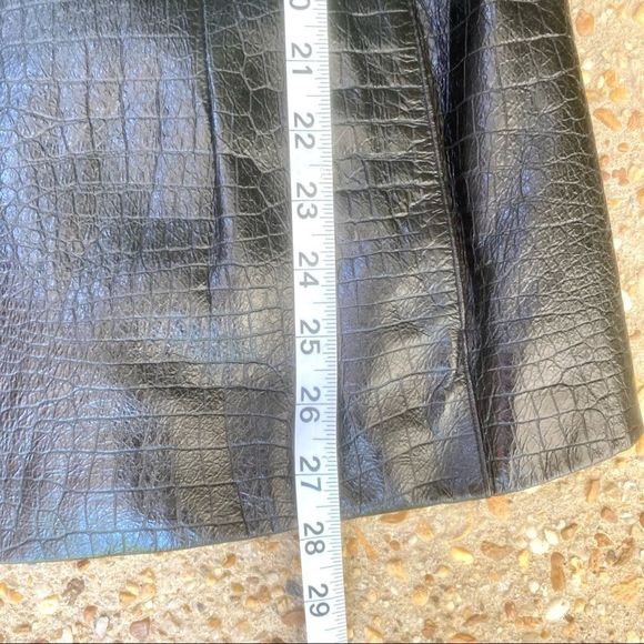 NY & Co Black Leather Lizard Embossed Jacket L - Picture 4 of 10